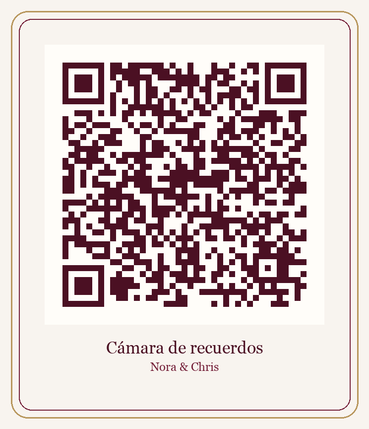 QR para abrir la cámara de recuerdos de Nora y Chris